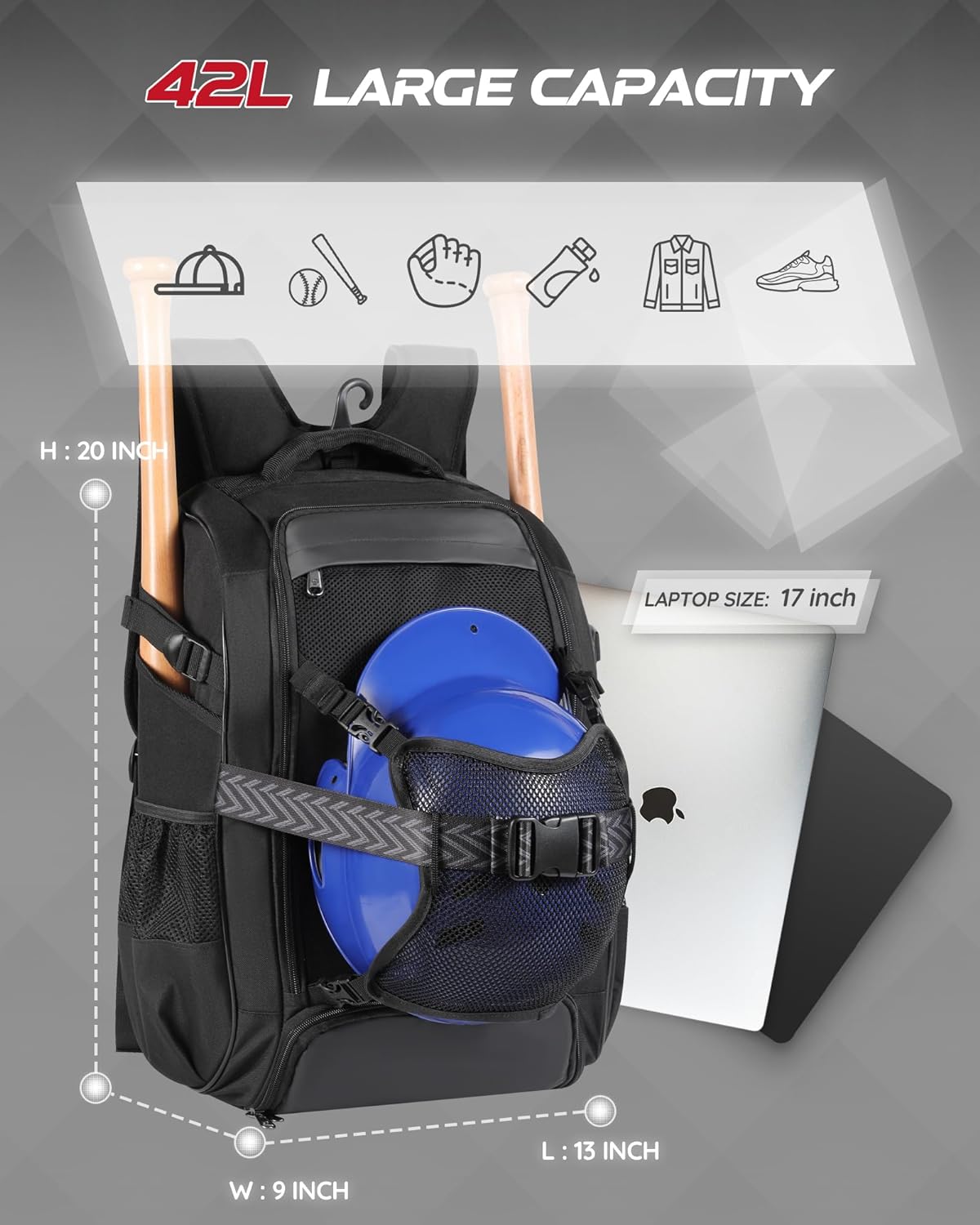 Trailkicker 42L Baseball Backpack