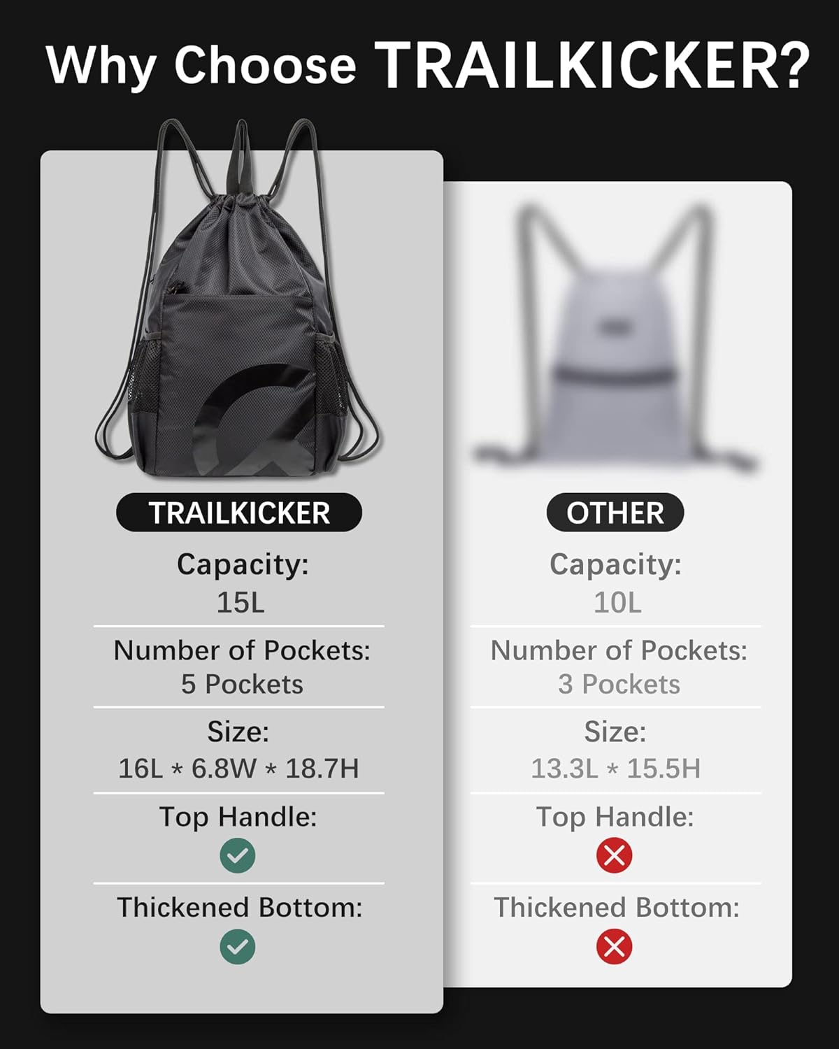 Trailkicker 15L Drawstring Bag